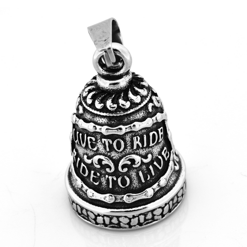FSP17W88 live to ride chain skull bell biker Pendant